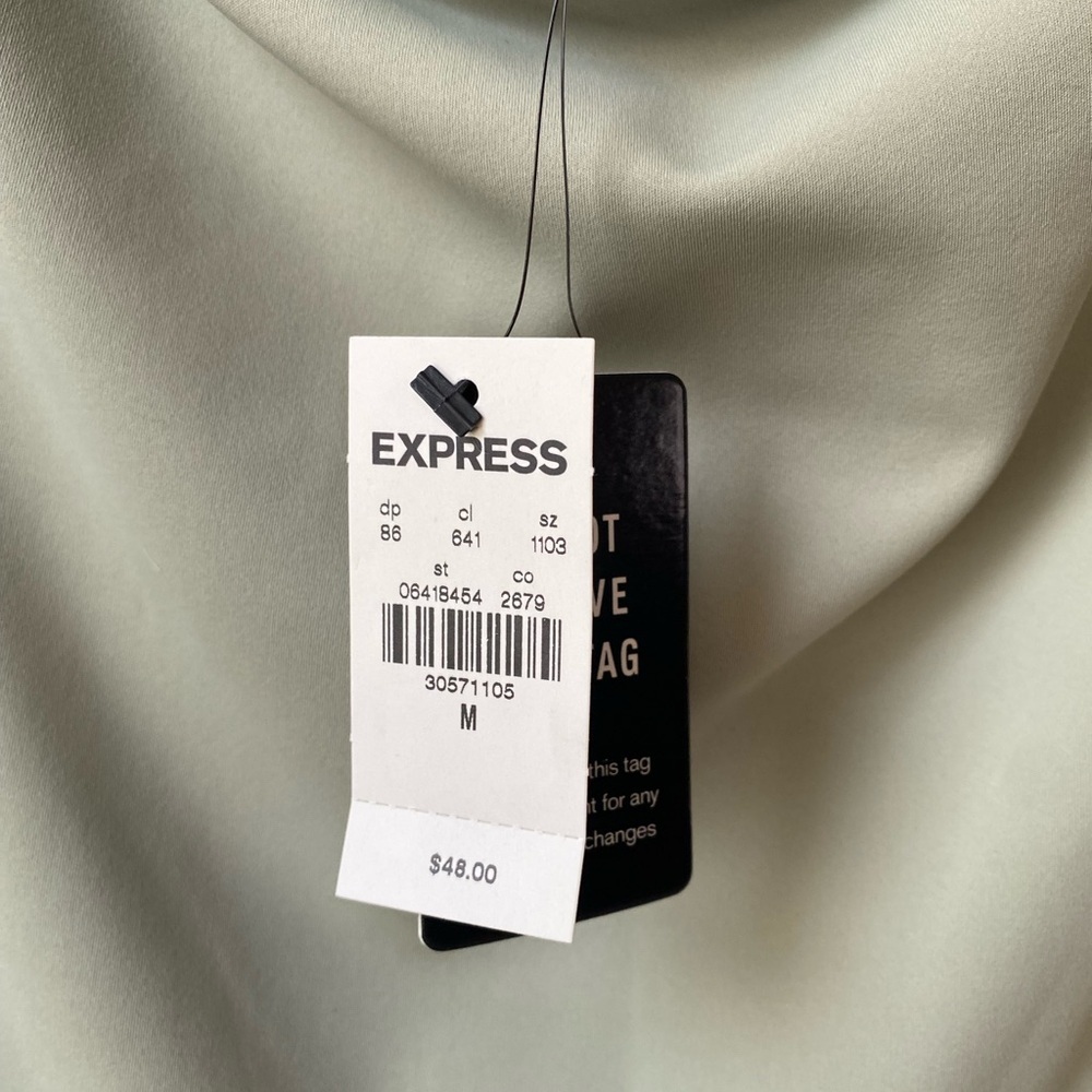 NWT Express Body Contour Strapless Bodysuit Sage Green Stretch Size M - Picture 6 of 6